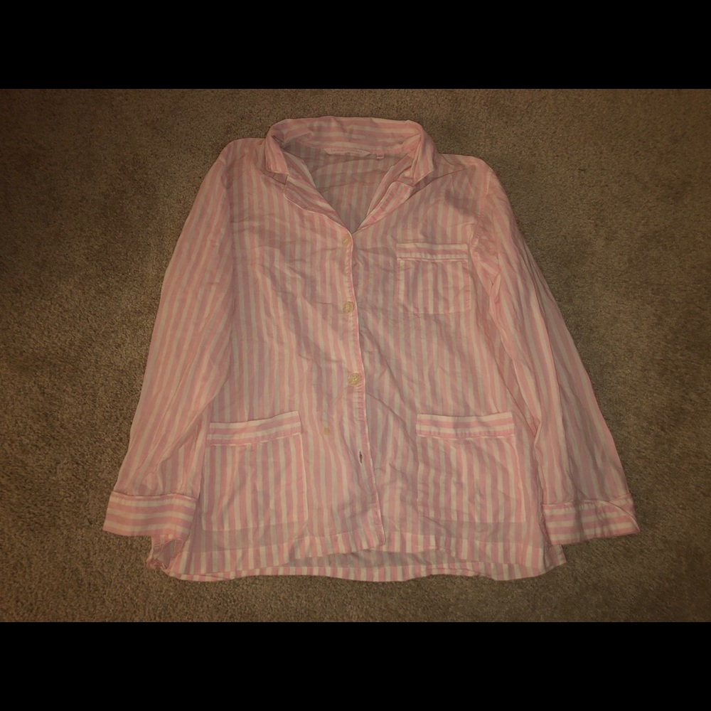 Vintage! Victoria’s Secret Pink & White PJ Top